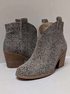 TOMS Constance Heeled Boot in Sahara Mini Cheetah Suede